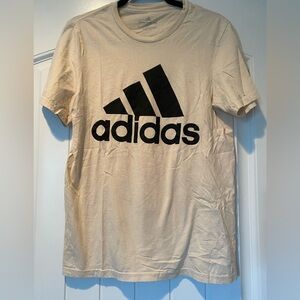 Adidas Mens Tan Adidas Logo Short Sleeve Amplifier Athletic Tee Small